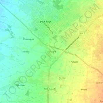 Carte topographique Cassagne, altitude, relief