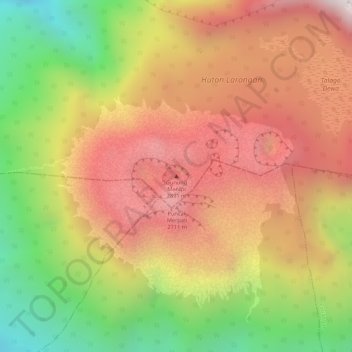Carte topographique Gunung Marapi, altitude, relief