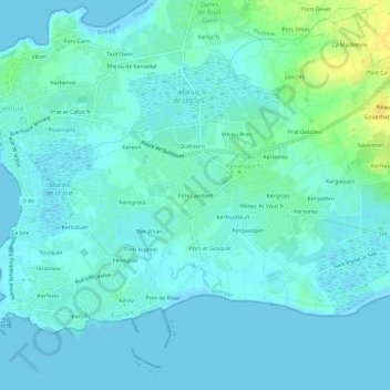 Carte topographique Pors Lambert, altitude, relief