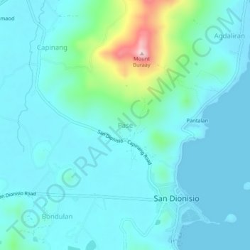Carte topographique Pase, altitude, relief