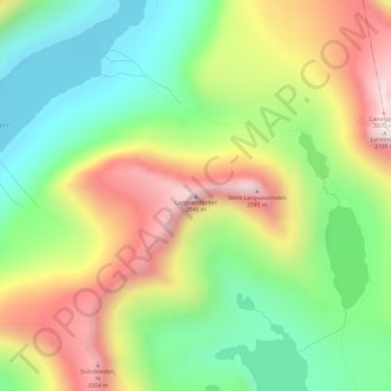 Carte topographique Langvasstinden, altitude, relief