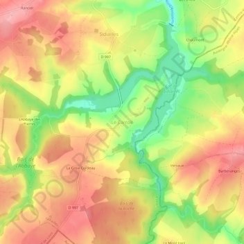 Carte topographique Le Carroir, altitude, relief