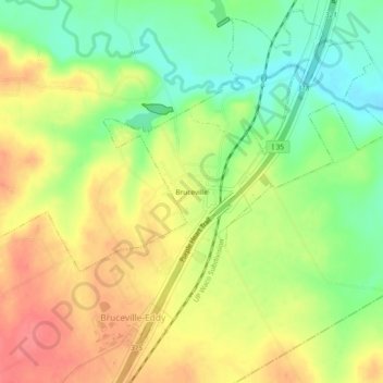 Carte topographique Bruceville, altitude, relief