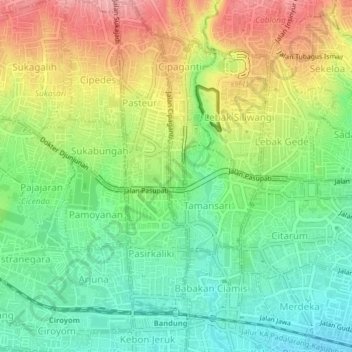 Carte topographique Pasteur, altitude, relief