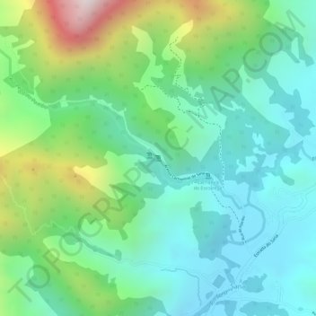 Carte topographique Cachoeira Mãe, altitude, relief