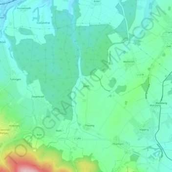 Carte topographique Raith, altitude, relief