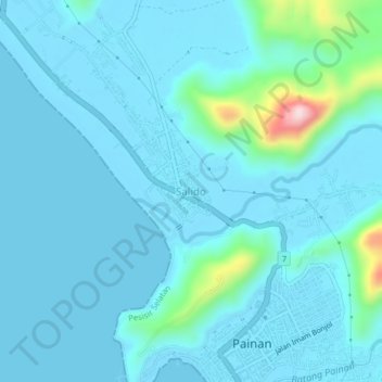 Carte topographique Salido, altitude, relief