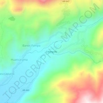 Carte topographique Cieneguilla, altitude, relief