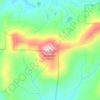 Carte topographique Walnut Mountain, altitude, relief