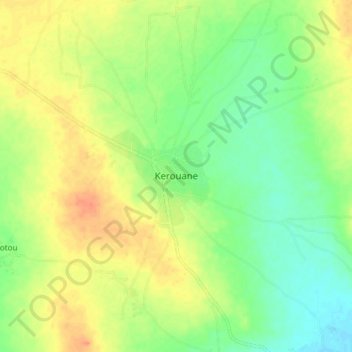 Carte topographique Kerouane, altitude, relief