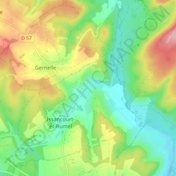 Carte topographique Rumel, altitude, relief