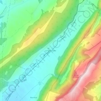 Carte topographique La Sagne-Eglise, altitude, relief
