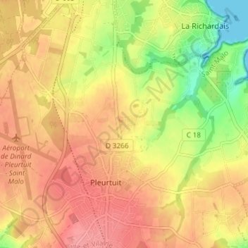 Carte topographique La Chesnaie, altitude, relief