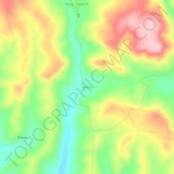 Carte topographique Yerköy, altitude, relief