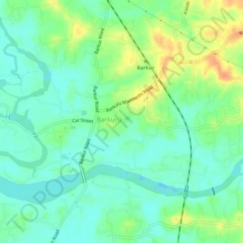 Carte topographique Kacchur, altitude, relief