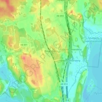 Carte topographique Rosersberg, altitude, relief