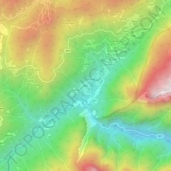 Carte topographique Ren, altitude, relief