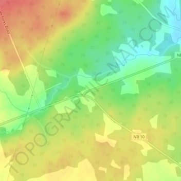 Carte topographique Fowlers Corner, altitude, relief