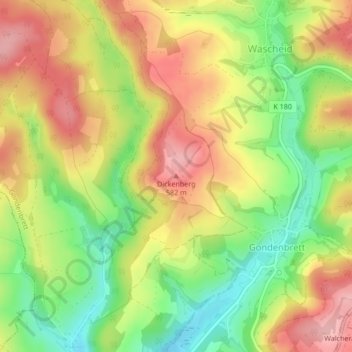Carte topographique Dickenberg, altitude, relief