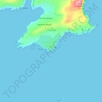 Carte topographique Toe Head, altitude, relief