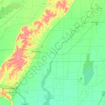 Carte topographique Big Island, altitude, relief