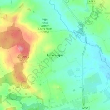 Carte topographique Fetterangus, altitude, relief