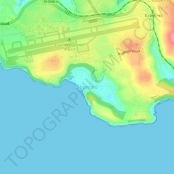 Carte topographique Bogmalo, altitude, relief