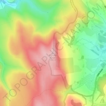 Carte topographique Burbage Edge, altitude, relief