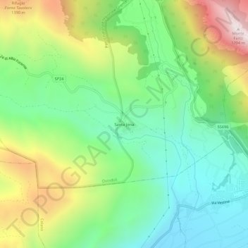 Carte topographique Santa Jona, altitude, relief