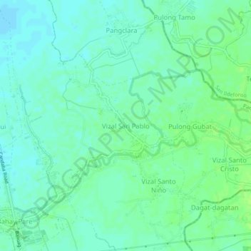 Carte topographique Vizal San Pablo, altitude, relief