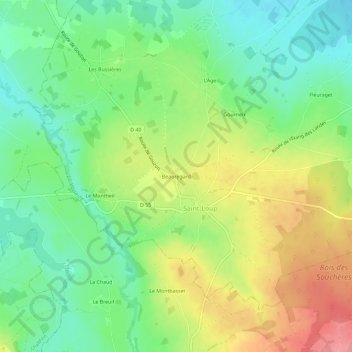 Carte topographique Beauregard, altitude, relief
