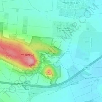 Carte topographique Kallenberg, altitude, relief