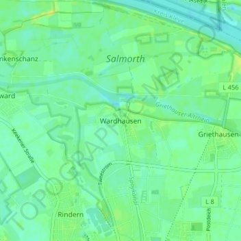 Carte topographique Wardhausen, altitude, relief