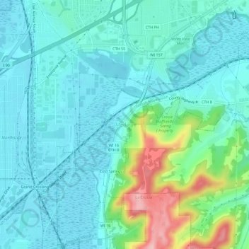 Carte topographique Medary, altitude, relief