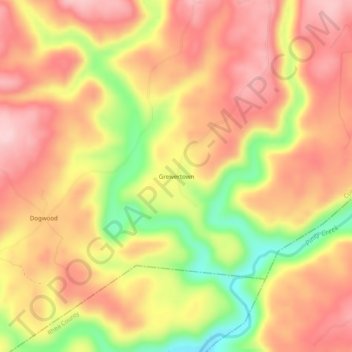 Carte topographique Greivertown, altitude, relief