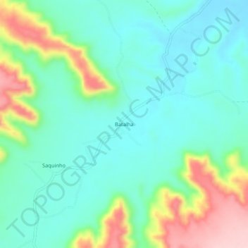 Carte topographique Batalha, altitude, relief