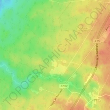 Carte topographique DELA, altitude, relief