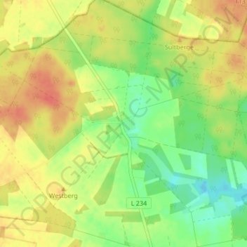 Carte topographique Wettenbostel, altitude, relief