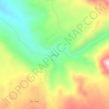 Carte topographique Juncal, altitude, relief