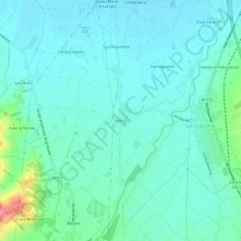 Carte topographique Protte, altitude, relief