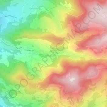 Carte topographique Planois, altitude, relief