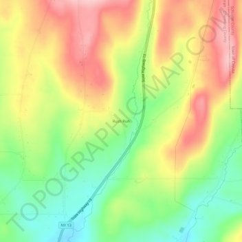 Carte topographique Rush Run, altitude, relief