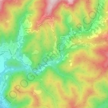 Carte topographique Sovazza, altitude, relief