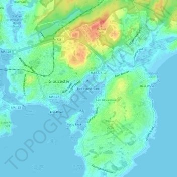 Carte topographique Five Pound Island, altitude, relief