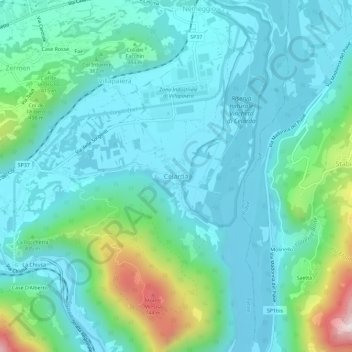 Carte topographique Celarda, altitude, relief