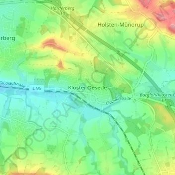 Carte topographique Kloster Oesede, altitude, relief