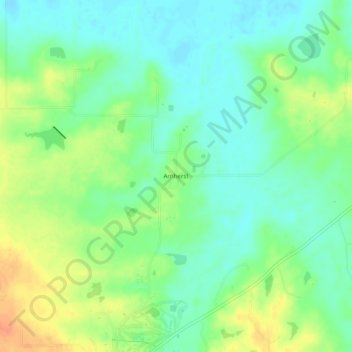 Carte topographique Amherst, altitude, relief