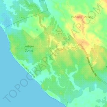 Carte topographique Selali, altitude, relief
