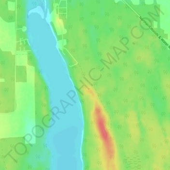 Carte topographique Green Lake, altitude, relief