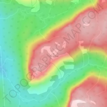 Carte topographique Old Crow, altitude, relief